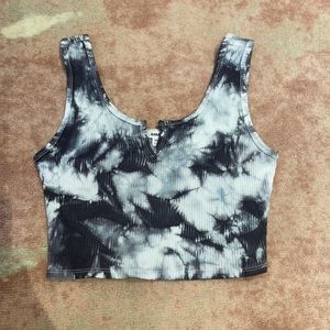 Garage Cropped Ribbed Tie Dye Tank Top